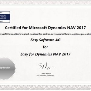 Certificate of the Navision interface