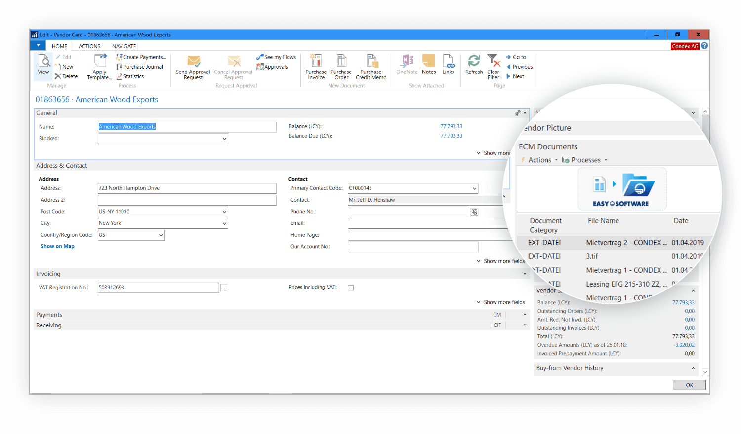 The Microsoft Dynamics Navision interface EASY SOFTWARE