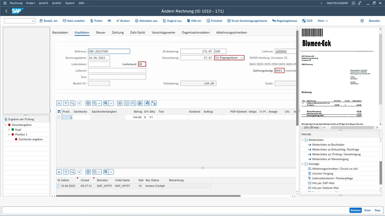 Invoice Cockpit von easy invoice for SAP Solutions